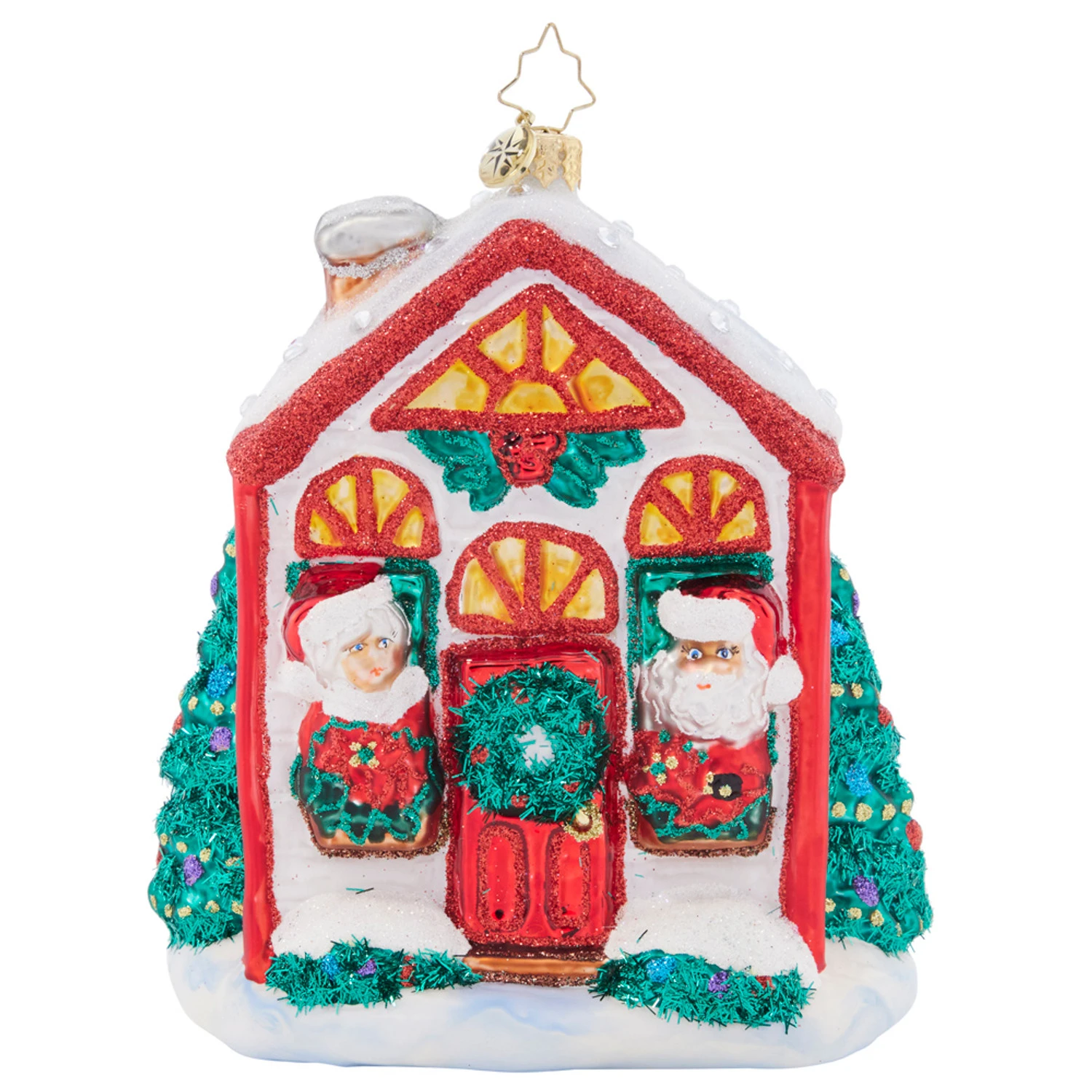 Christopher Radko Santa's Holiday Home Glass Christmas Ornament 1021674 3 Christopher Radko Santa's Holiday Home Glass Christmas Ornament 1021674