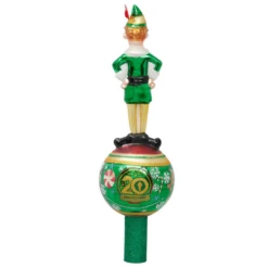 Christopher Radko Merry Muggins Buddy The Elf Glass Christmas Tree Topper 1021686 -The Jelly Christmas Shop 1021686 back 55220.1678375121