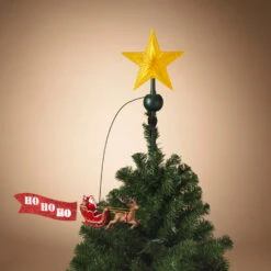 20" JOY Or Ho Ho Ho Electric Lighted Animated Santa Flying Around Tree Christmas Tree Topper 2604030 -The Jelly Christmas Shop 2604030 1 93024.1666281932