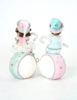 Katherine's Collection Frost And Tenderness Christmas Elves On Ornaments Set Of 2 28-228677 -The Jelly Christmas Shop 28 228677 3 05135.1644246975