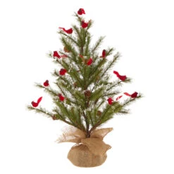 Raz 14.25" Or 16" Tree With Cardinals In Burlap Bag Christmas Decoration -The Jelly Christmas Shop 4102452 64445.1647611460