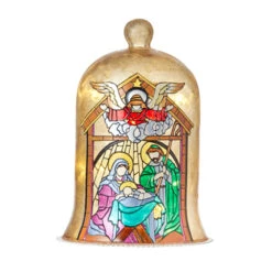 Raz 9" Holy Family Faux Stained Glass Lighted Cloche Christmas Decoration 4116345 -The Jelly Christmas Shop 4116345 1 69548.1647449074