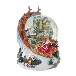 Raz 7.5" Santa And Sleigh Lighted Swirling Glitter Water Globe Christmas Snow Globe 4200758 -The Jelly Christmas Shop 4200758 30021.1647622683