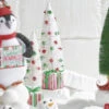 Raz Set Of 2 18" Bottle Brush Tree With Ornaments On Present Pedestal Christmas Figures 4215545 -The Jelly Christmas Shop 4215545 edit 76748.1648567669