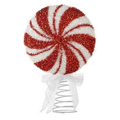 Raz 12" Peppermint Christmas Tree Topper 4216233 -The Jelly Christmas Shop 4216233b 87001.1648737788