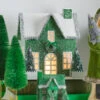 Raz 9.25" Lighted Green Cardboard Christmas House 4219092 -The Jelly Christmas Shop 4219092 edit 96219.1657669265