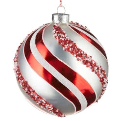 Raz 5" Peppermint Swirl Glass Ball Christmas Ornament 4220960 -The Jelly Christmas Shop 4220960 1 41667.1649274977