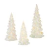 Raz Set Of 3 White Iridescent Lighted Tree Glass Christmas Decoration 4222934 -The Jelly Christmas Shop 4222934 21468.1657829419