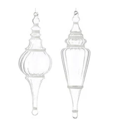 Raz 15.5" Large Clear Finial With Glitter Glass Christmas Ornament 4224530 -The Jelly Christmas Shop 4224530 1 42915.1657832319