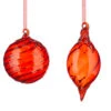 Raz 3.5" Red Swirl Glass Christmas Ornament 4224609 -The Jelly Christmas Shop 4224609 29614.1649775844