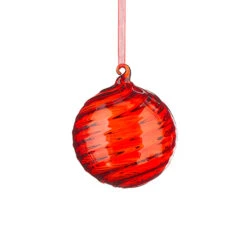 Raz 3.5" Red Swirl Glass Christmas Ornament 4224609 -The Jelly Christmas Shop 4224609a 46785.1649775846