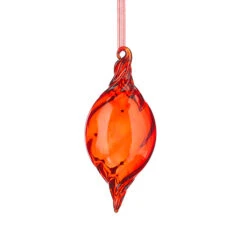 Raz 3.5" Red Swirl Glass Christmas Ornament 4224609 -The Jelly Christmas Shop 4224609b 22615.1649775860