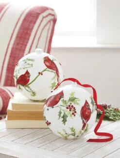 Raz 6" Cardinal Ball Glass Christmas Ornament 4224654