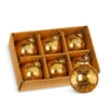 Raz 3" Box Of 6 Gold Crackle Glass Christmas Ornaments 4300717 -The Jelly Christmas Shop 4300717 14242.1680799305