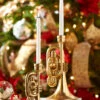 Raz Gold Horn Taper Christmas Candle Holders Set Of 2 4310185 -The Jelly Christmas Shop 4310185 2 30517.1687886188