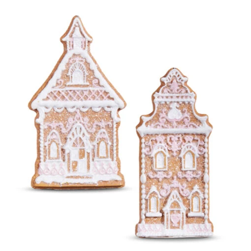 Raz 4" Set Of 2 Gingerbread Church Christmas Ornament 4310202 - Image 2