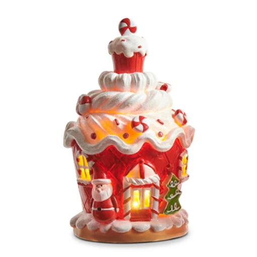 Raz 8" Lighted Gingerbread Cupcake House Lighted Christmas Decoration 4311644 - Image 2