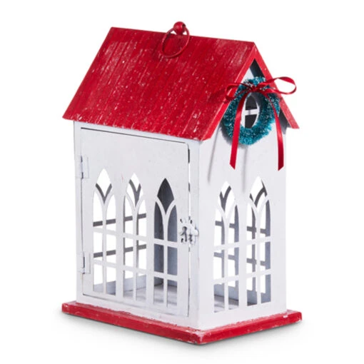 Raz 13.5" Red Roof House Christmas Decoration 4312336 - Image 2