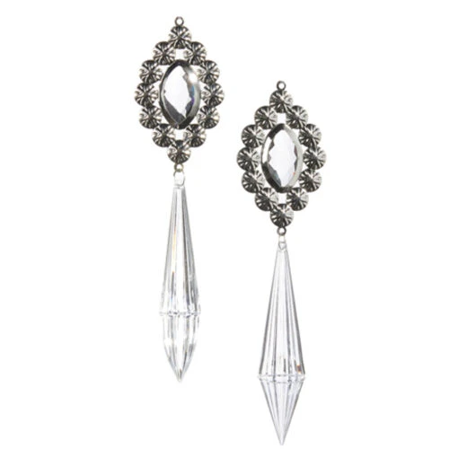 Raz 7" Crystal Drop Christmas Ornament Set Of 2 4312511 - Image 2