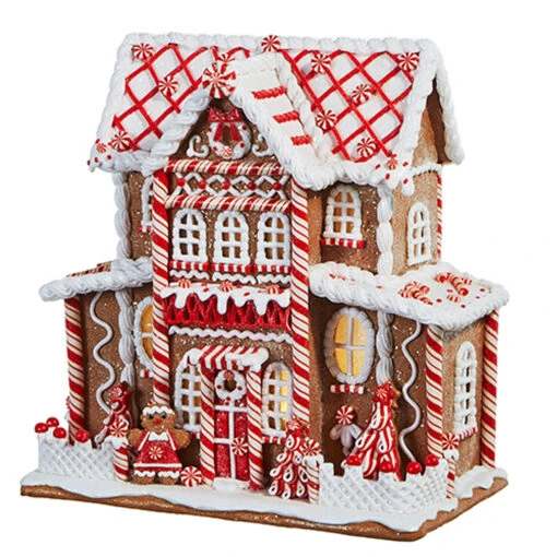 Raz 13" Large Lighted Gingerbread Christmas House 4316276 - Image 2