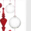 Raz 4" Or 5" Clear Diamond Cut Ball Glass Christmas Ornament -The Jelly Christmas Shop 4319529 4319530 03606.1683658004
