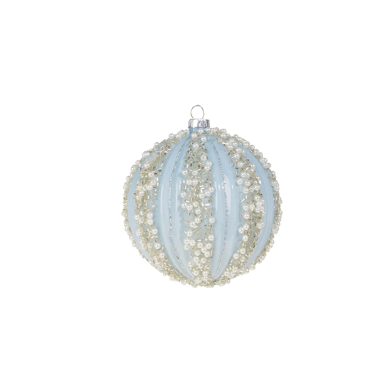 Raz 4" Pearl Beaded Glass Ball Christmas Ornament 4320039 6 Raz 4" Pearl Beaded Glass Ball Christmas Ornament 4320039 - Image 4