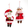 Raz 7.5" Set Of 2 Santa And Mrs. Claus Felt Christmas Ornaments 4320055 -The Jelly Christmas Shop 4320055 21097.1683744955