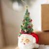 Raz 7" Santa Bottle Brush Tree Glass Christmas Ornament 4320895 -The Jelly Christmas Shop 4320895 50398.1683826125
