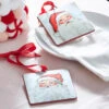 Raz 4" Set Of 2 Santa Face Disc Christmas Ornament 4321321 -The Jelly Christmas Shop 4321321 74541.1690833289