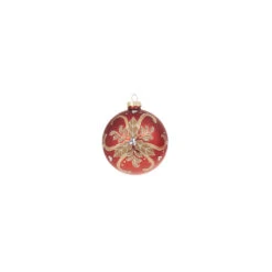 Raz 4" Red And Gold Holly Glass Christmas Ornament 4322839 -The Jelly Christmas Shop 4322839a 71658.1684247107