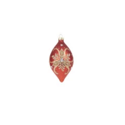 Raz 4" Red And Gold Holly Glass Christmas Ornament 4322839 -The Jelly Christmas Shop 4322839b 05937.1684247115