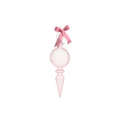 Raz 11" Large Clear Pink Blown Glass Finial Christmas Ornament 4322852 -The Jelly Christmas Shop 4322852a 15490.1684257472