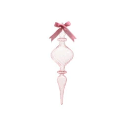 Raz 11" Large Clear Pink Blown Glass Finial Christmas Ornament 4322852 -The Jelly Christmas Shop 4322852b 29065.1684257468