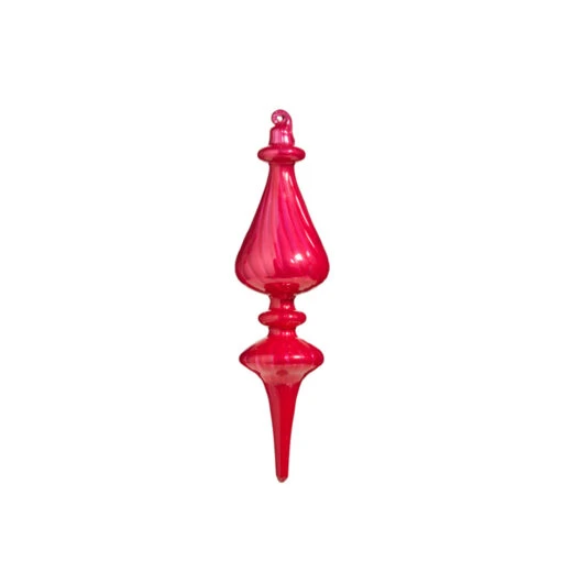 Raz 9.75" Pink, Red, Or Green Blown Glass Finial Christmas Ornament 4322881 - Image 3