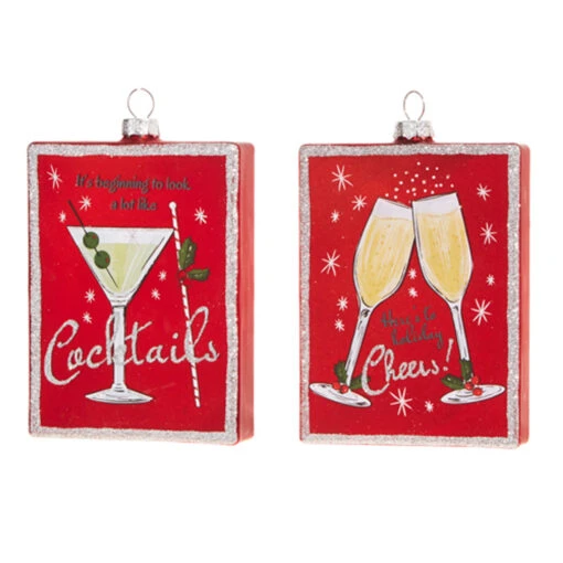 Raz 5" Holiday Cheers And Cocktail Glass Christmas Ornament 4324526 - Image 2