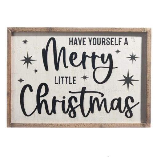 Raz Black And White Wooden Framed Christmas Signs - Image 4