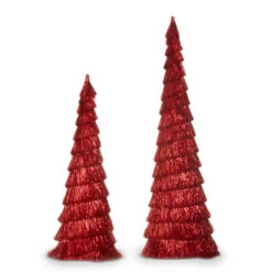 Raz Set Of 2 Red Tinsel Trees Christmas Decoration 4334054 -The Jelly Christmas Shop 4334054 73400.1685038237