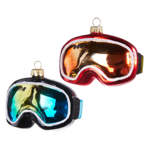 Raz 4" Set Of 2 Ski Goggles Glass Christmas Ornaments 4352853 - Image 2