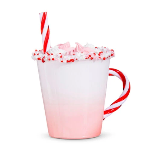 Raz 4.5" Pink Hot Chocolate Glass Christmas Ornament 4352860 - Image 2