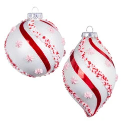 Raz 4.5" Beaded Peppermint And Pink Glass Christmas Ornament 4352874 -The Jelly Christmas Shop 4352874 89374.1691005732