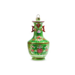 Raz 5" Green And Pink Chinoiserie Jar Glass Christmas Ornament 4352888 -The Jelly Christmas Shop 4352888b 40398.1685538774