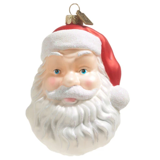 Raz Eric Cortina 4" Santa Face Blow Mold Glass Christmas Ornament 4353114 - Image 2