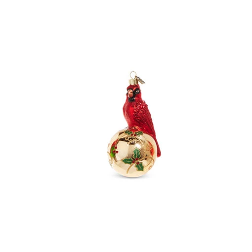 Raz Eric Cortina 5" Elegant Cardinal Glass Christmas Ornament 4353115 - Image 3