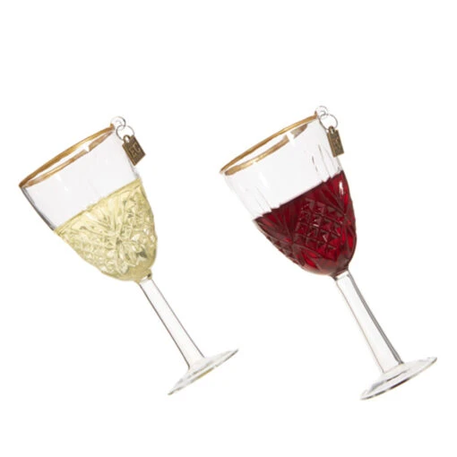 Raz Eric Cortina 5.5" Elegant Red Or White Wine Glass Christmas Ornament 4353122 - Image 2