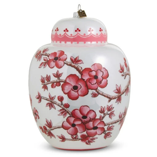 Raz Eric Cortina Large 8" Pink Ginger Jar Glass Christmas Ornament 4353143 - Image 2
