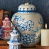 Raz Eric Cortina Large 8" Blue And White Ginger Jar Glass Christmas Ornament 4353144