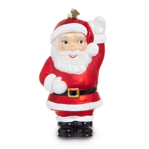 Raz Eric Cortina 3.5" Or 8" Waving Santa Blow Mold Glass Christmas Ornament - Image 2