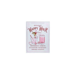 Raz 18" Holiday Refreshments Christmas Cocktails Or Hot Cocoa Metal Embossed Sign 4359013 -The Jelly Christmas Shop 4359013a 22788.1685650172