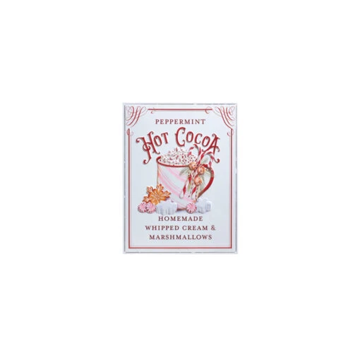 Raz 18" Holiday Refreshments Christmas Cocktails Or Hot Cocoa Metal Embossed Sign 4359013 - Image 4