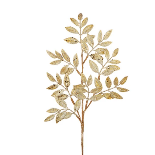 Raz 26.75" Gold Glittered Laurel Leaf Christmas Tree Spray F4206740 - Image 2